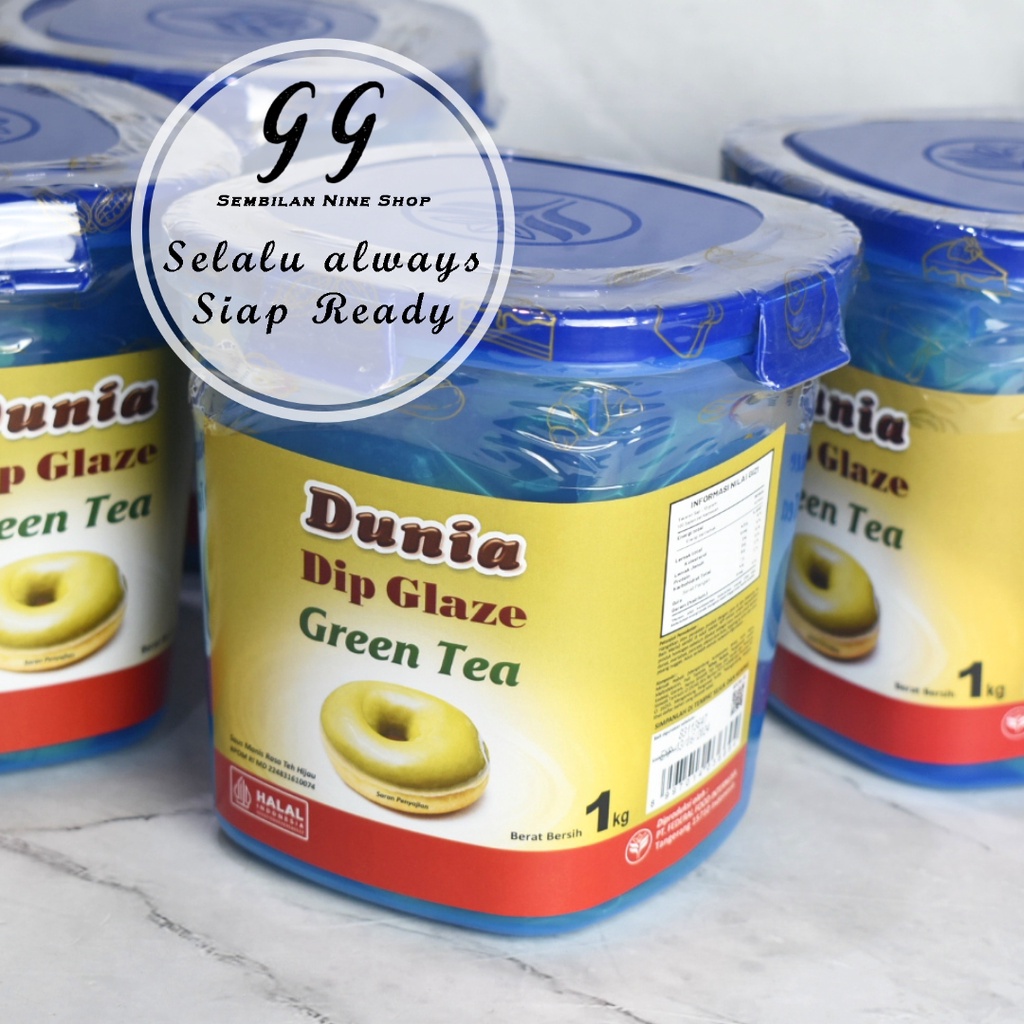 

DUNIA Dip GLAZE GREEN TEA 1 KG Topping Matcha Penghias Donat Teh Hijau Toping