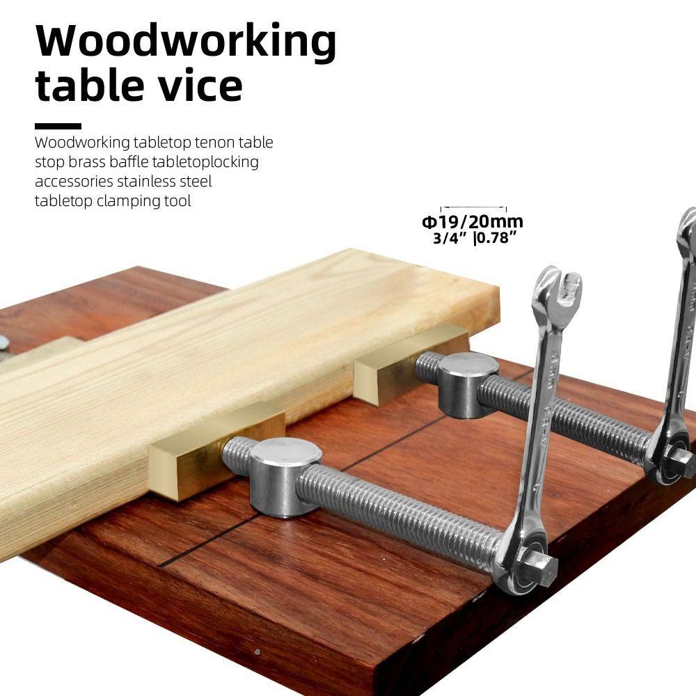 Lanfy Bangku Dog Rem Pertukangan Woodworking Bench Dog Holes Limit Block Sisipan Rem Desktop Clamp Table Limit Block Bench Clamp