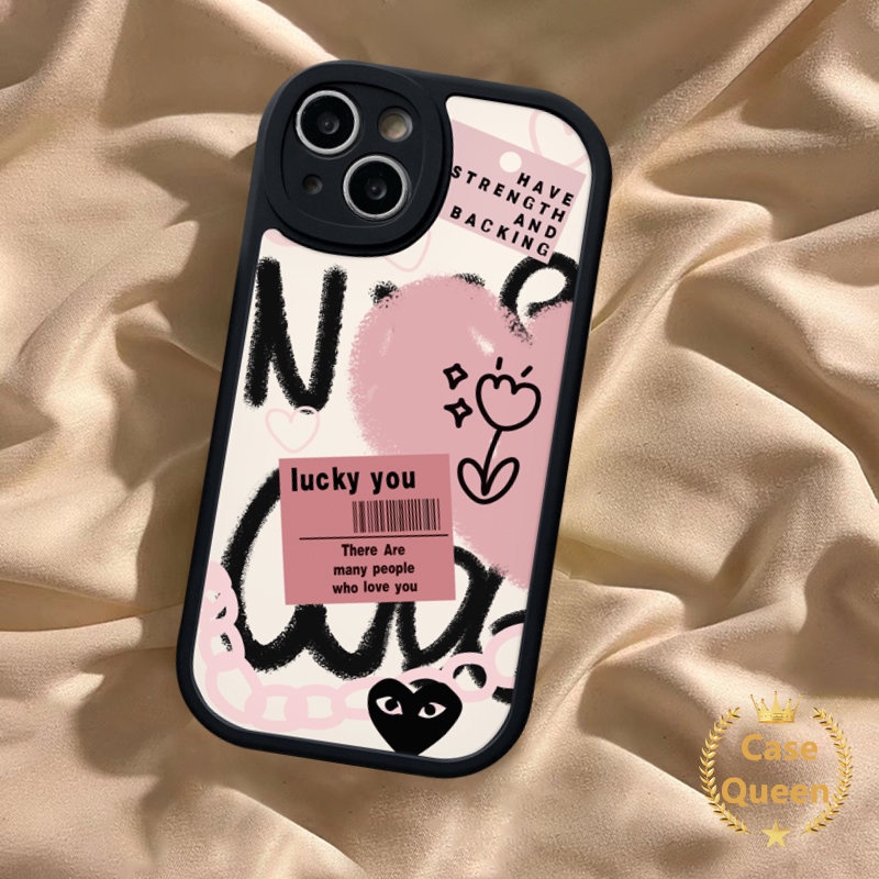 Ins Graffiti Letter Label Comme des Garcons Casing For Infinix Hot 9 11 10 Play Hot 10 Lite Hot 10T 11s 10s Smart 5 6 Infinix Note 8 Love Heart Trendy Brand Soft Tpu Cover