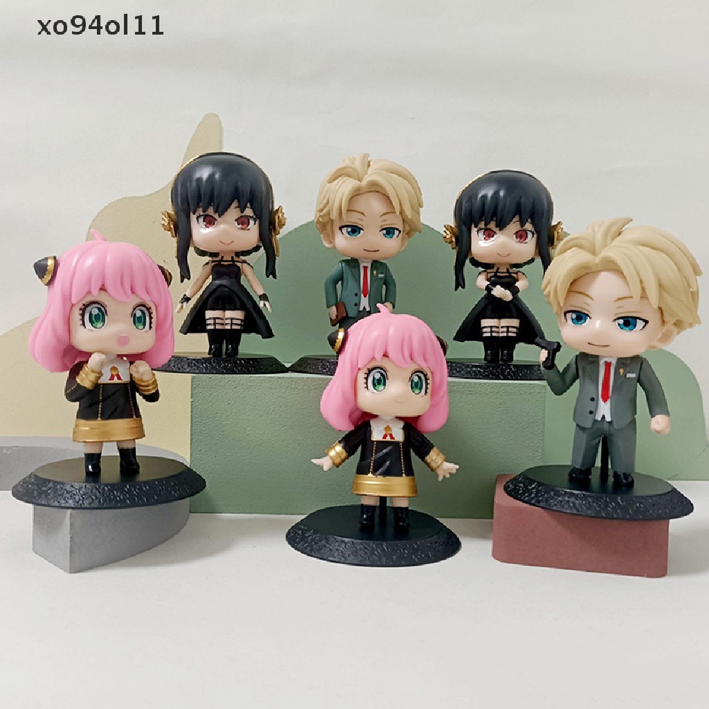 Xo 6Pcs PVC Anya Spy X Family Loid Yor Forger Chibi Anua Anime Figure Model Mainan OL