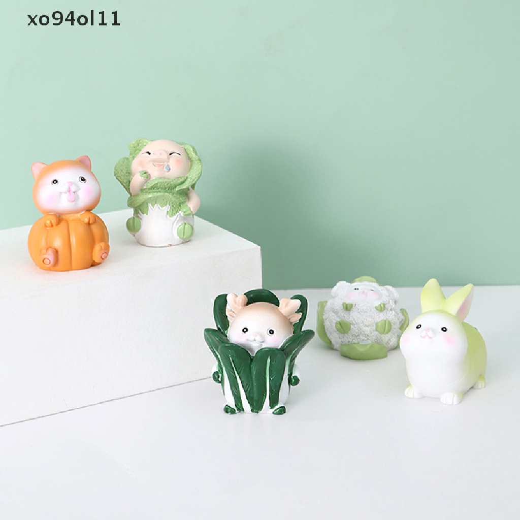 Xo Buah Seri Elf Labu Lobak Kubis Anjing Anjing Trendi Figure Ornamen Dekorasi Desktop Model Mainan OL