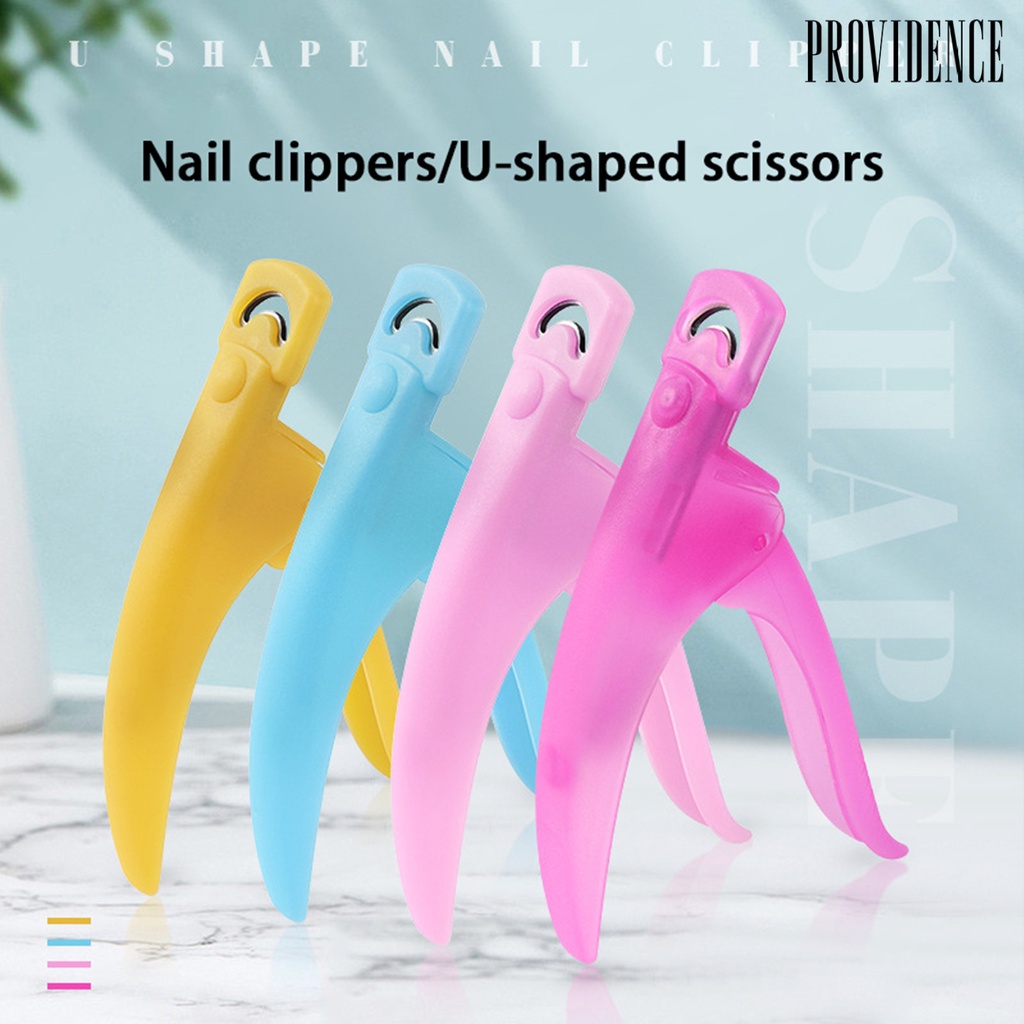 Providence Nail Tip Cutter Desain Pegas Ergonomis Tepi Lurus Pisau Tajam Hemat Tenaga Kerja Alat Manicure U-Type Profesional Gunting Kuku Palsu Perlengkapan Salon