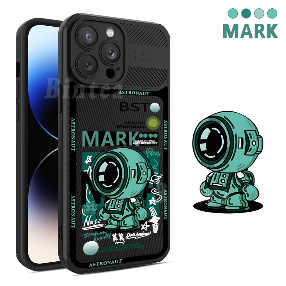 Realme C55 C35 C33 C31 C21Y C25Y RealmeC11 2021 C20 C25 C25S C15 C12 C3 C2 Realme 5i 5S 6i C3 Case Mark Astronot Full Proteksi Anti Slip Shockproof Binteacase