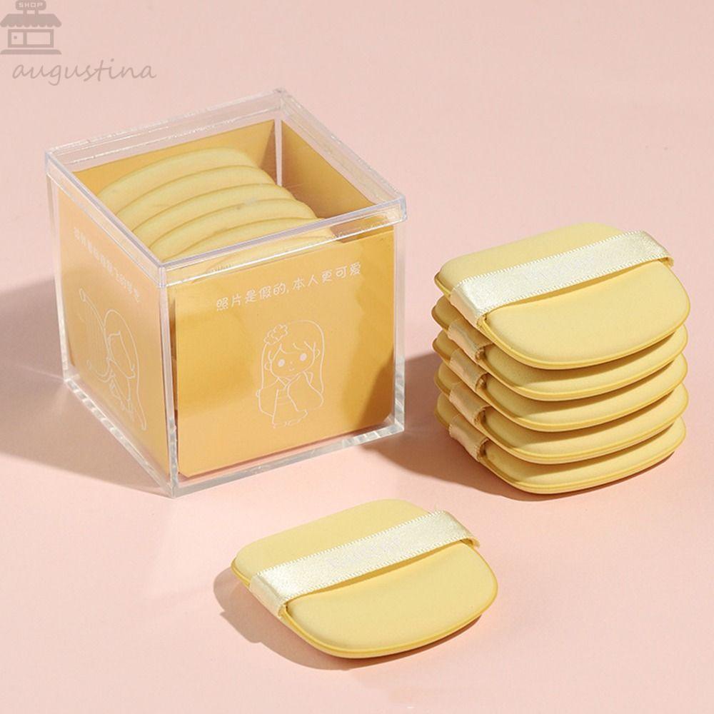 Agustina Puff Kosmetik Wanita Kuning Super Lembut Kecantikan Pemula Facial Concealer Kering Basah Dual-use Makeup Tools Air Cushion Puff