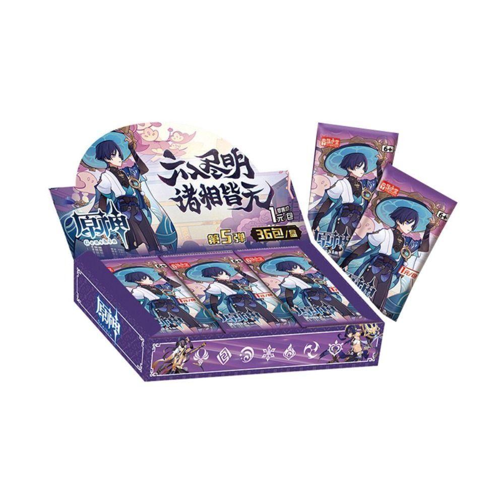 [Elegan] Genshin Impact Card Lucu Fans Hadiah Kado Ulang Tahun Meja Sekitarnya Mainan Koleksi Pack Booster Box Game Koleksi Kartu