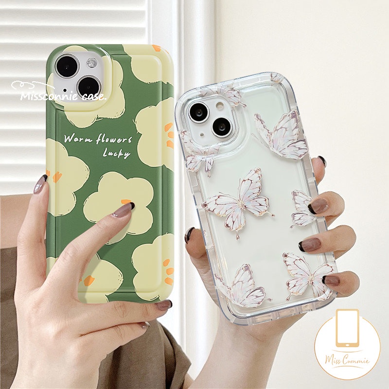 Fresh Flower Case Realme C53 C55 C30 7i C17 9i C35 C25Y C21Y C11 2020 C15 C25 C25s C20 C12 C3 5i 6i 5 5s C1 C2 C33 C11 2021 C20A Cute Romance Butterfly Shockproof Airbag Soft Cover