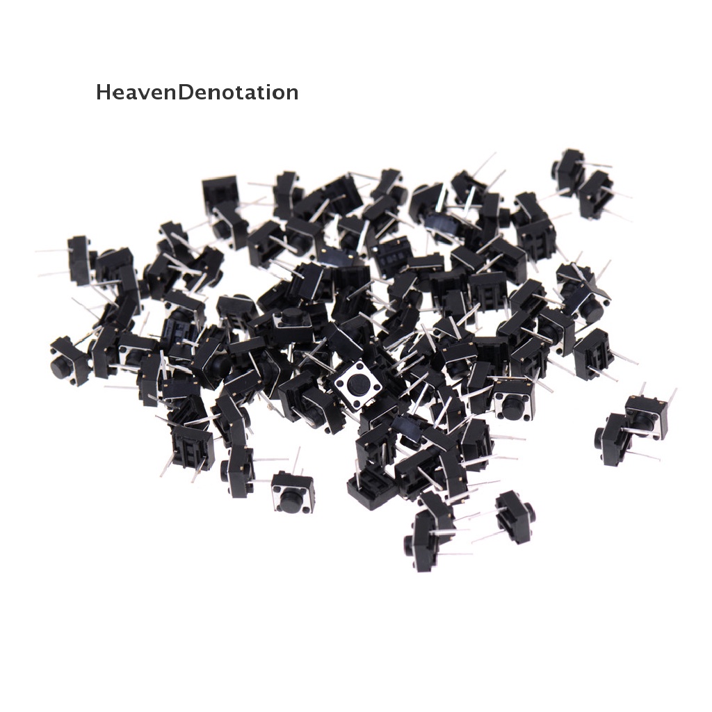 [HeavenDenotation] 100pcs 2pins Saklar Tombol Tekan Tactile Tact Switch 6X6X5mm Momentary HDV