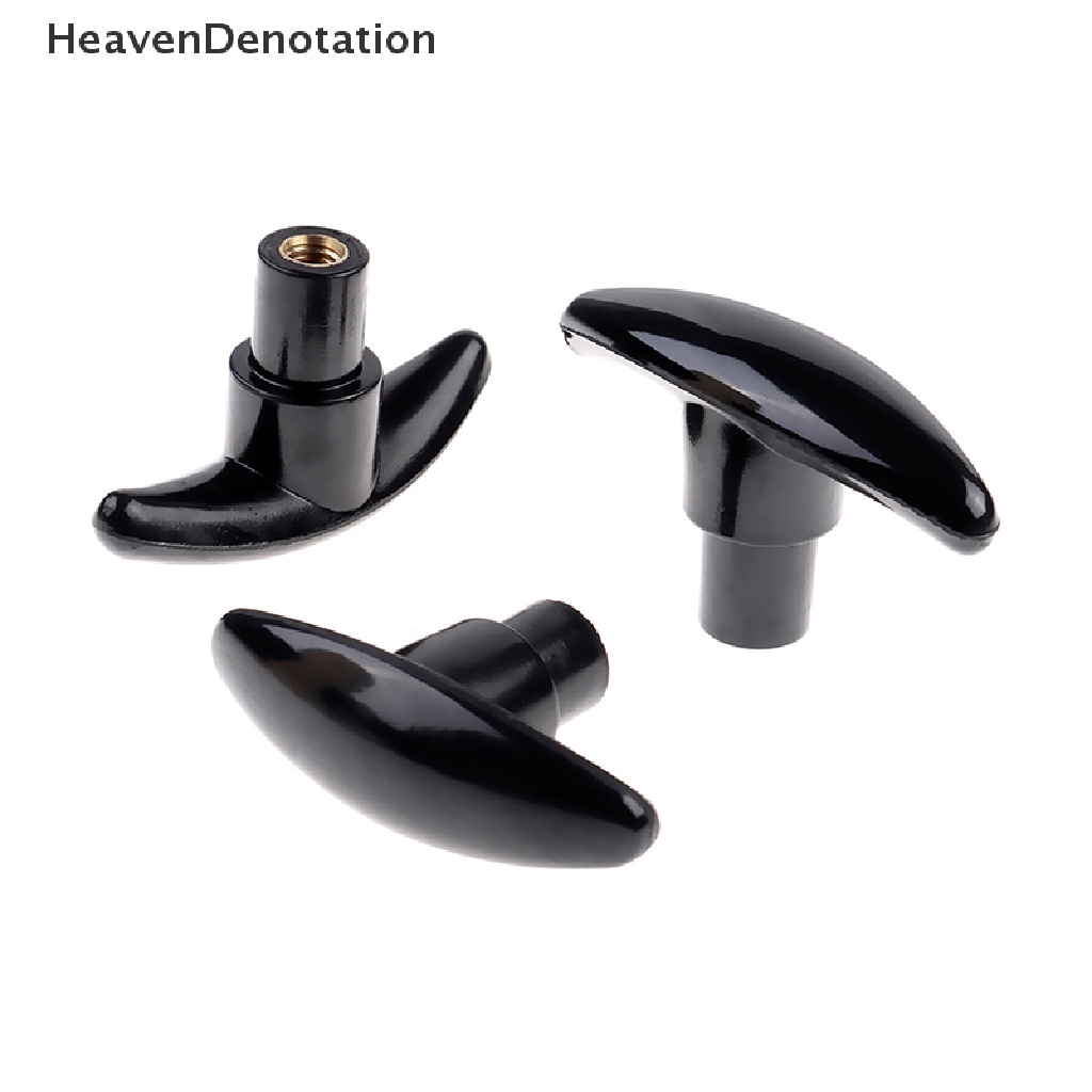 [HeavenDenotation] Hitam Plastik M6/M8/M10 female thread T type shaped head clamping Mur knob HDV