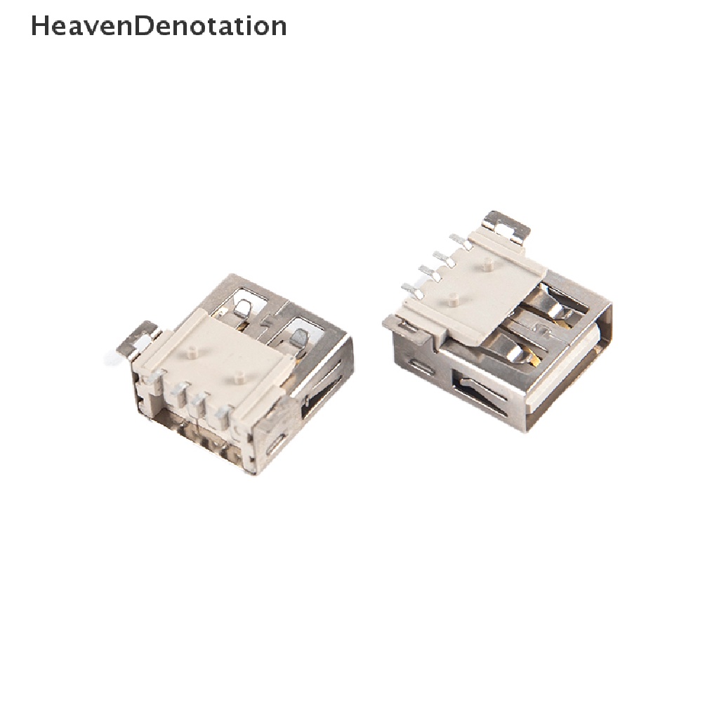 [HeavenDenotation] 10pcs USB2.0 Tipe A Standard Port Female Solder Jacks Konektor PCB Socket USB-A type SMT 4Pin HDV