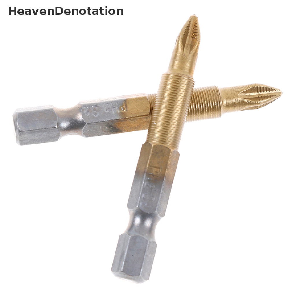 [HeavenDenotation] 5mata Obeng Elektrik hex shank PH2 Tahan Lama anti slip titanium coated 50mm HDV