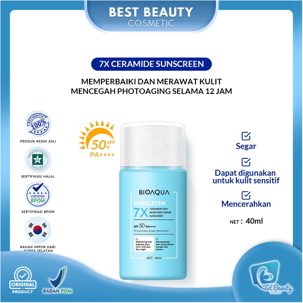 ★ BB ★ BIOAQUA 7X Ceramide Skin Serum Sunscreen SPF 50 PA++++