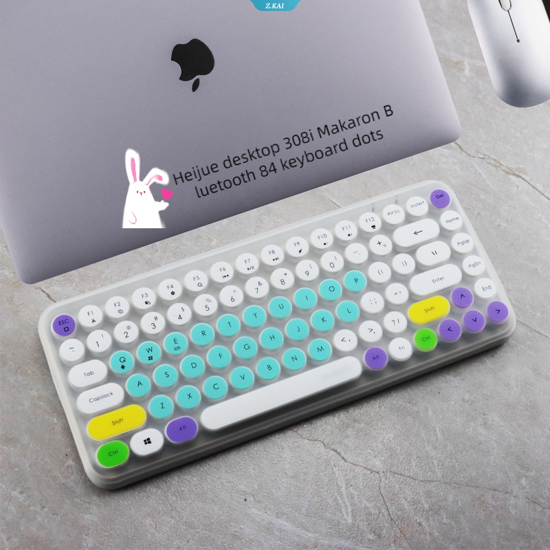 Cover Keyboard Untuk Heijue Desktop 308i Makaron Bluetooth 84titik Keyboard Silikon Pelindung Kulit Film TPU Clear Film Silicone Cover Pelindung [ZK]