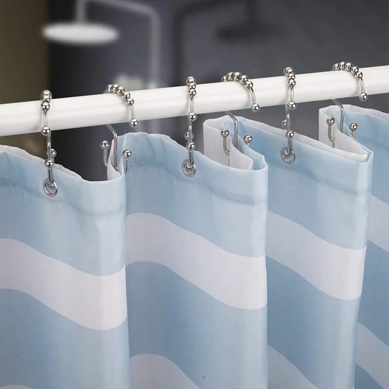 1pc Kreatif Tirai Bergerak Gantung Besi Roller Ball Hook/Portable Shower Curtain Sliding Hooks/Rumah Gantungan Laci Serbaguna