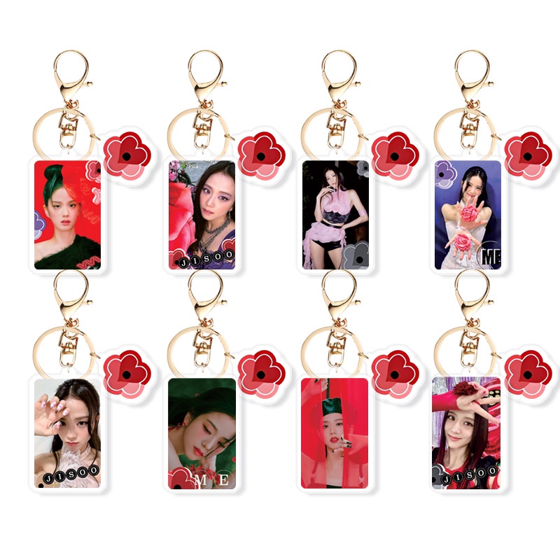 1pc JISOO FLOWER BLACK-PINK Gantungan Kunci Akrilik Blackpink Key Ring Gantung Blackpink