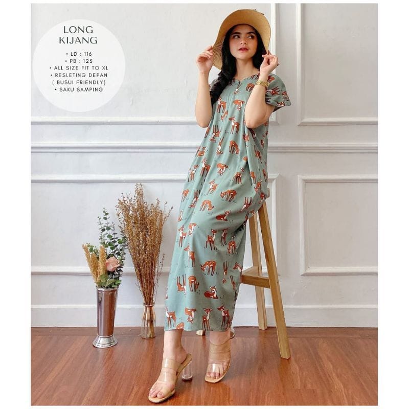 Pakaian Daster Bahan Rayon Adem Halus LD 120CM Panjang 125CM