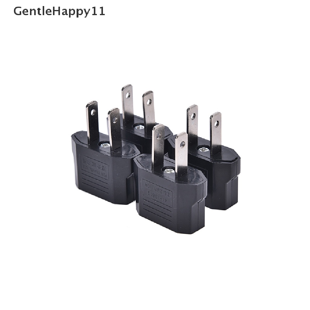 Gentlehappy 4 Pcs EU Euro Eropa Ke US USA Power Jack Wall Plug Converter Travel Adapter Baru id