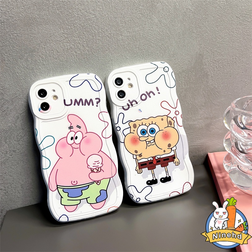 Huawei Y9 Prime 2019 Nova 7i Nova 9 7 SE Pro Nova Y90 Y70 Plus 5T 4e 3i 3e Y7A Y9s P20 Pro P30 Lite Honor 8X Pasangan Lucu Patrick Star Shockproof Glossy Lembut Wavy Edge Phone Case