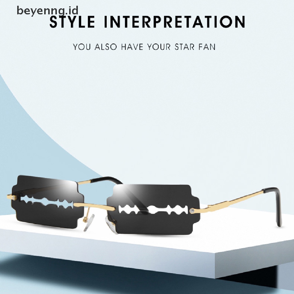 Beyen Fashion Rimless Woman Sunglasses Vintage Unik Frameless Steampunk Eyeglasses ID