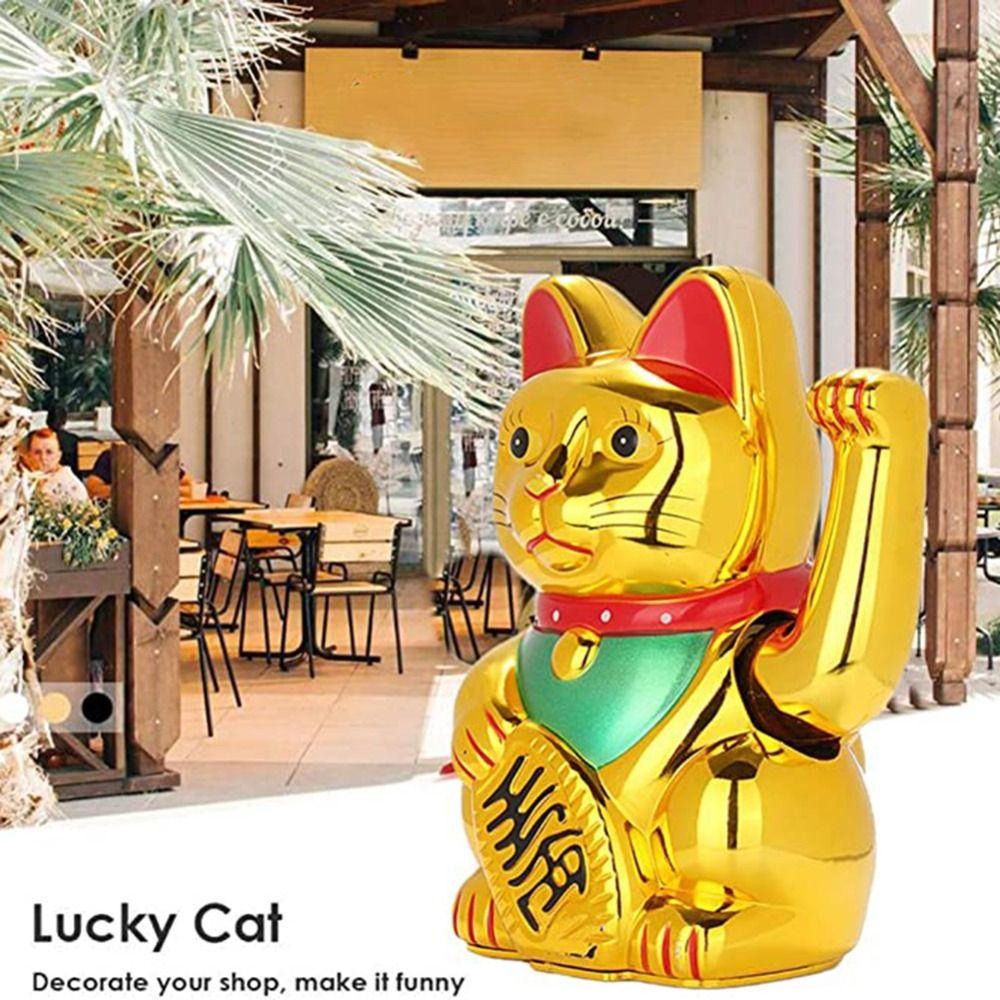 Rebuy Patung Kucing Lucu Golden Waving Hand Furnishing Decoration Opening Gift Kerajinan Tangan Hiasan Mobil Ornamen Kucing Keberuntungan