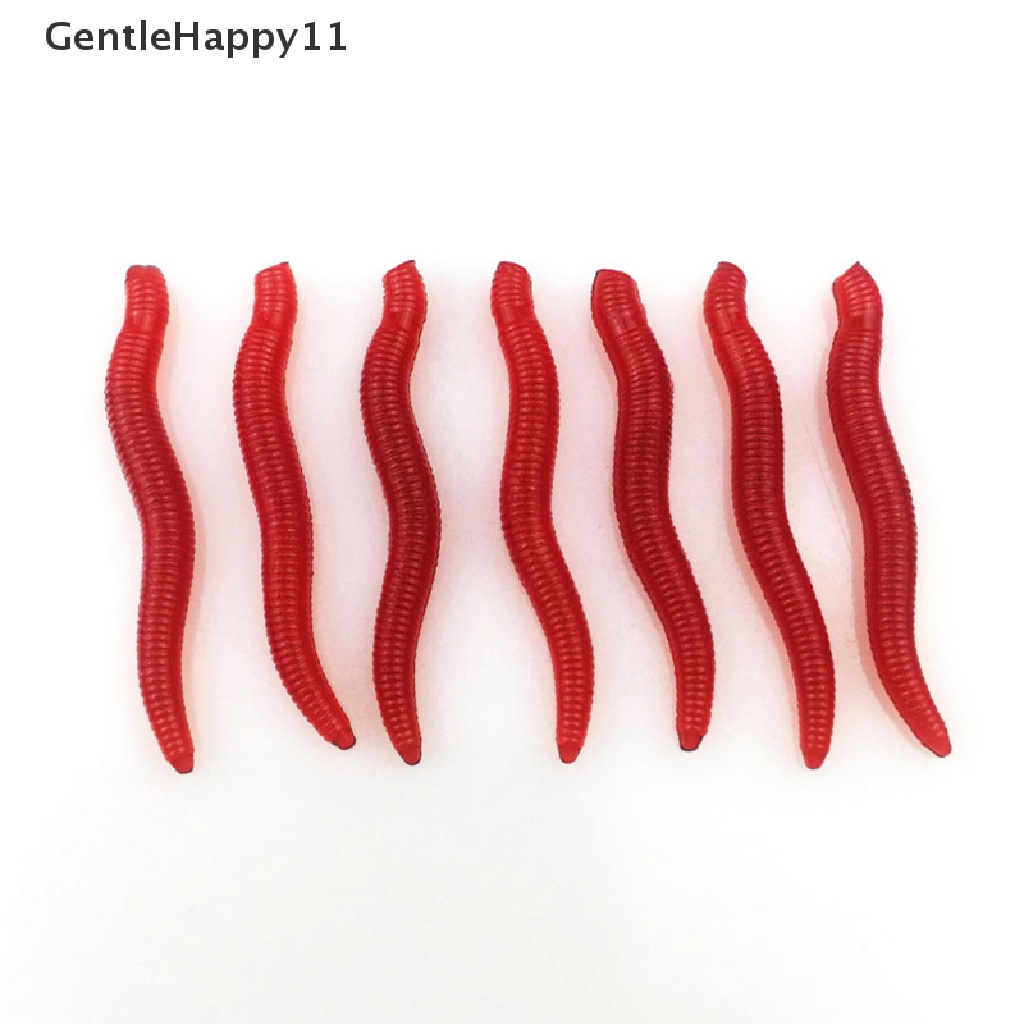 Gentlehappy 100Pcs Silikon Cacing Merah Soft Lures Cacing Tanah Umpan Karet Udang Bass Carp id