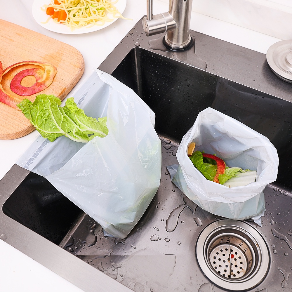 10pcs/pack Kantong Sampah Sekali Pakai Perekat Diri Putih Untuk Auto Mobil Kantor Dapur Rumah Tempat Sampah Rubbish Holder Tempel Type Storage Bag Waterproof