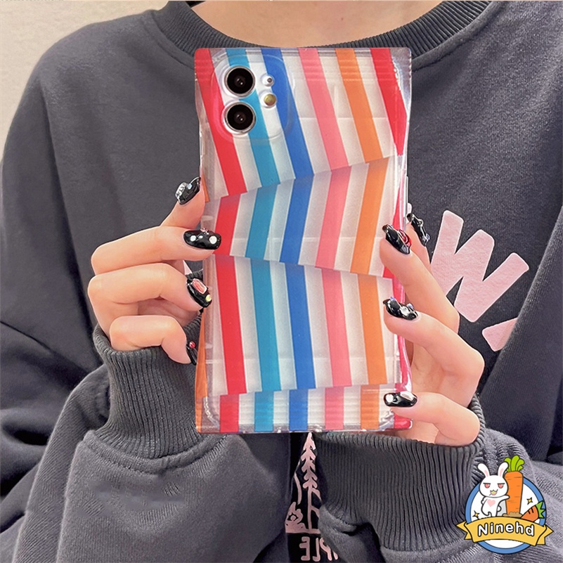 Huawei Y9 Prime 2019 Nova 7i Nova9 7 SE Pro Y90 Y70 Plus Nova 5T 5i 4e 3i 3e Y7A Y9s P30 Lite Mate 30 Pro Kualitas Tinggi Garis Tidak Teratur Tas Snack Permen Ponsel Case Cover Pelindung