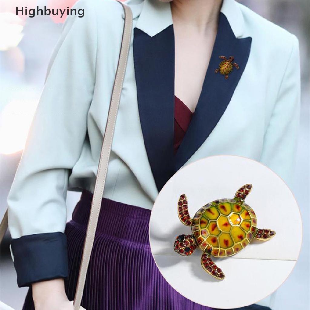 Hbid Hot Fashion Turtle Animal Bros Kepribadian Kreatif Perhiasan Vintage Berlian Tertanam Bermutu Tinggi Bros Aksesoris Gadis Hadiah Glory