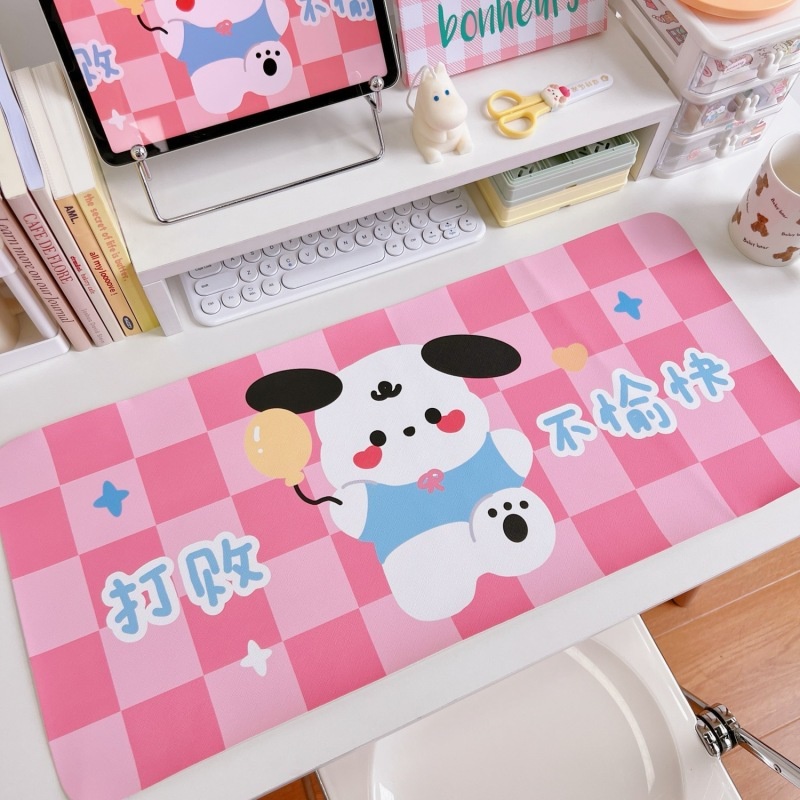 Little Bear Rabbit Desk Mat Kartun Kulit Alas Meja Tulis Meja PVC Mat Tahan Air Non Slip Alas Tikus