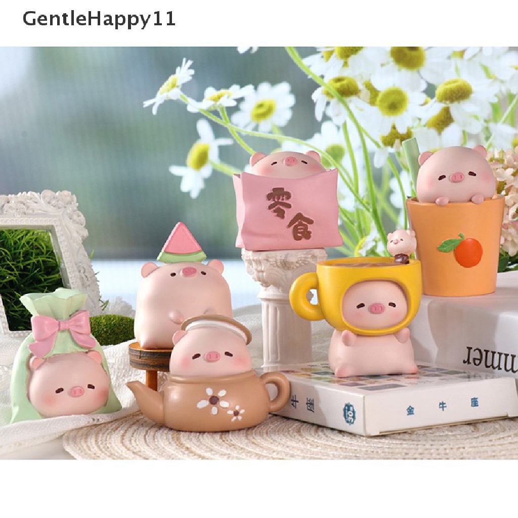 Gentlehappy Pink Pig Blind Box Creative Cup Pig Bowknot Cangkir Kopi Teko Babi Kejutan Mainan id