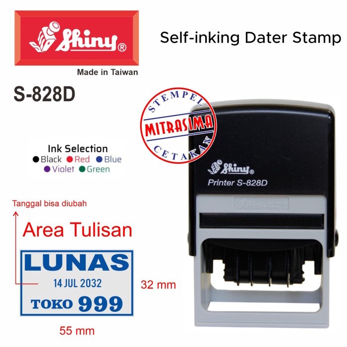 

Stempel Shiny S-828D ( S828D persegi dengan tanggal Tipe S 828D )