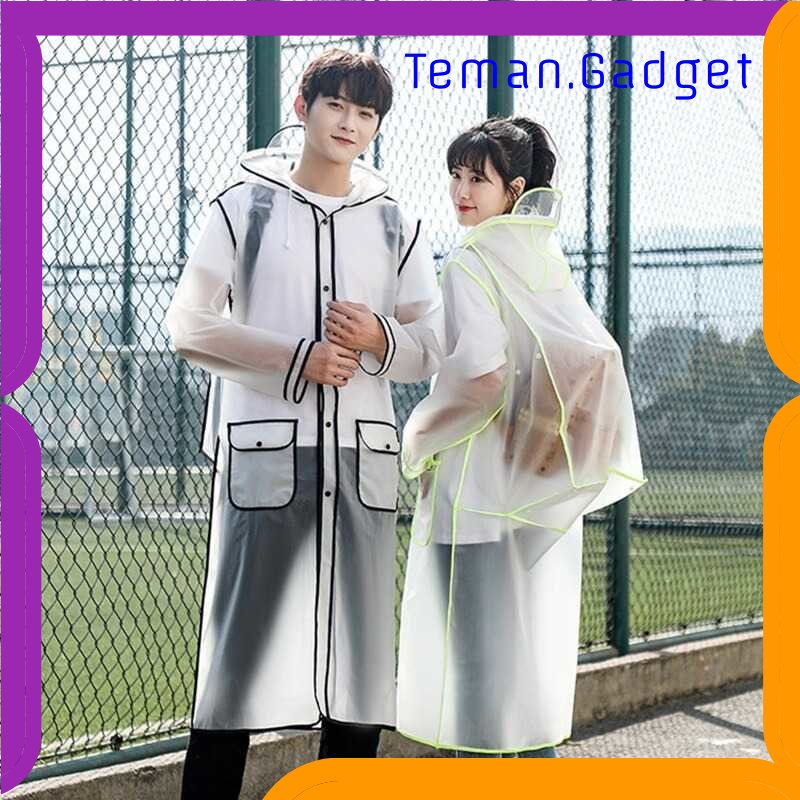 TG - OTO FJUN Jas Hujan Portable Raincoat Transparent Poncho with Hood - FJ300