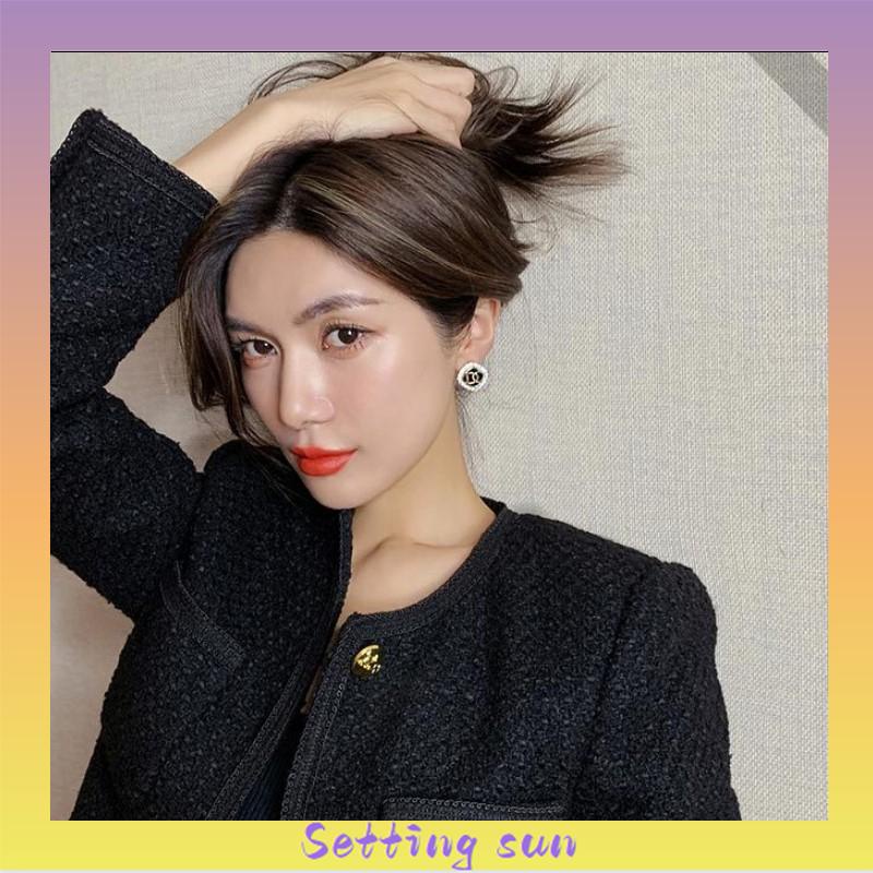 Anting pin perak S925 dengan Huruf zirkonia Anting pejantan berdesain persegi TN