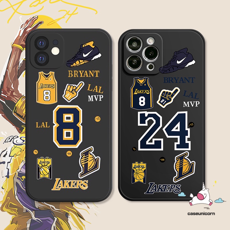 Infinix Smart 5 4 6 Plus Hot 10Lite 20s 9 11 8 11s 12i 20 10t 10s Hot 12 10 11 9 Play Note 11 12pro 12 G96 8 12 2023 Tepi Lurus Fashion N.B.A Lakers Kobe Soft Tpu Back Sarung