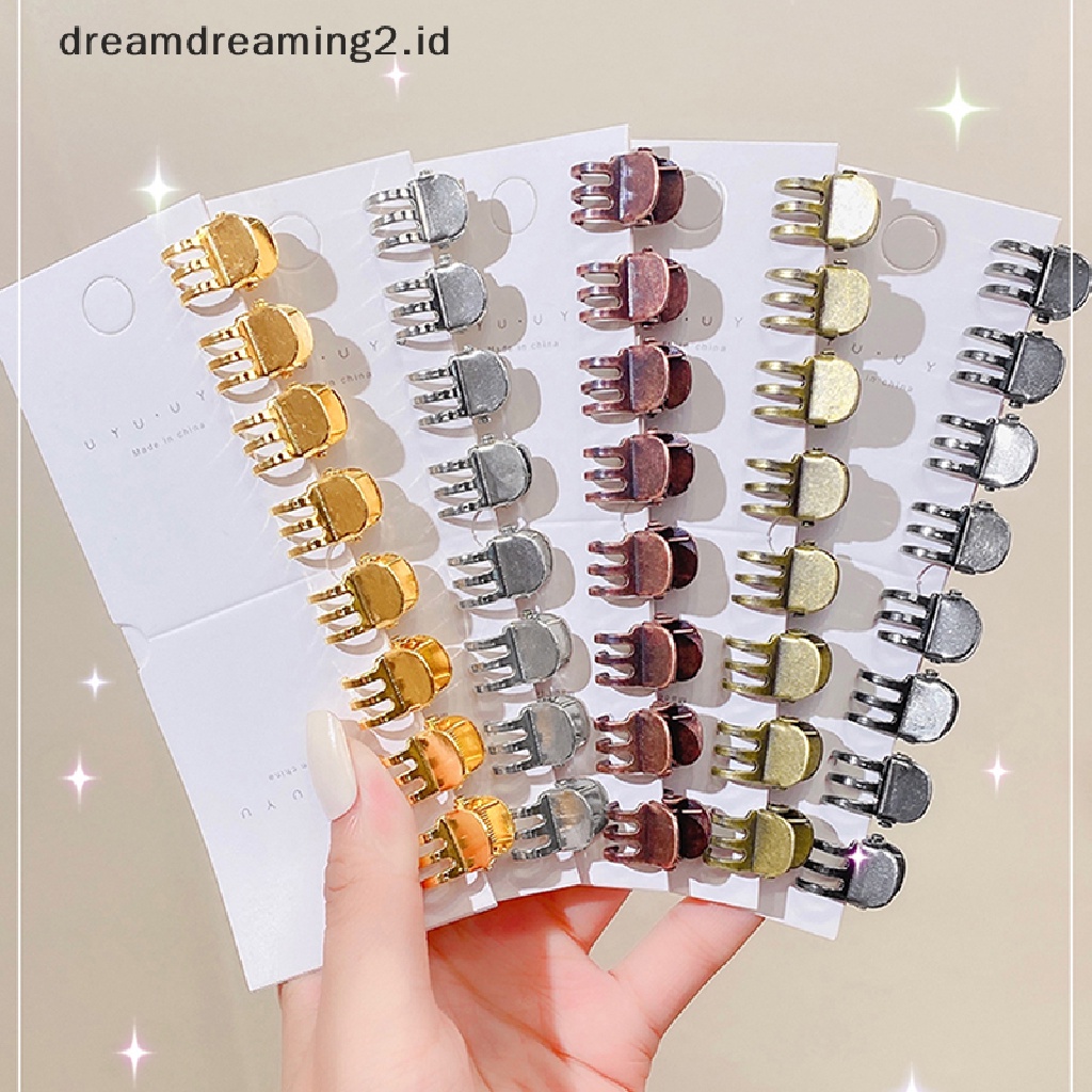 (dream) 5pcs Vintage Logam Kecil Cakar Rambut Manis Klip Rambut Mini Fashion Tahan Lama Styling Aksesoris Rambut Untuk Wanita Kecantikan Aksesori Klasik Clamp Jaw Claw Clip//