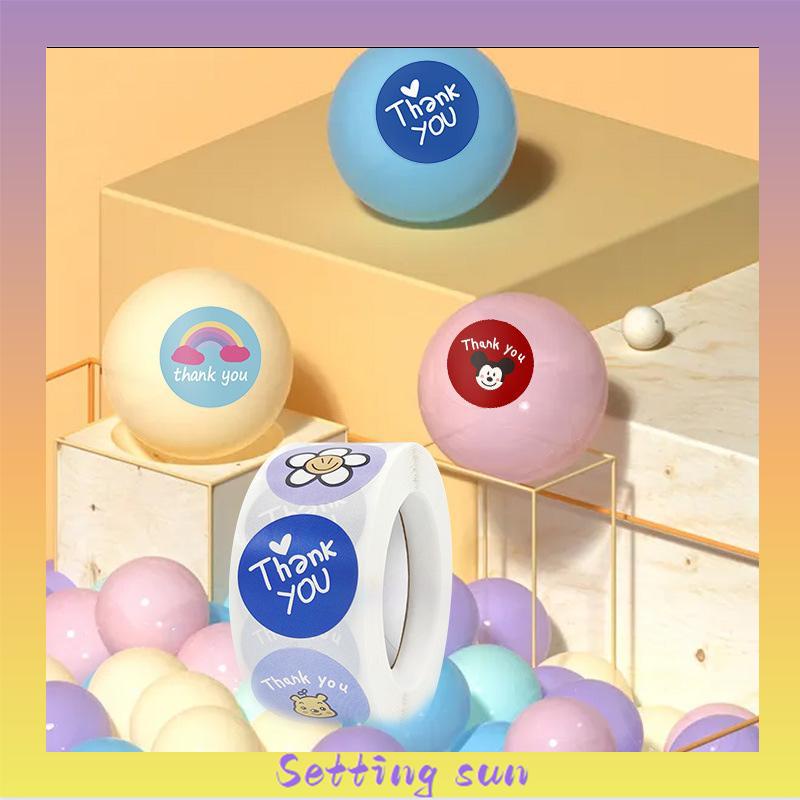 Terima Kasih Stiker Stiker Kartun Anak-anak Stiker Penutupan Dekoratif Kerajinan Liburan DIY TN