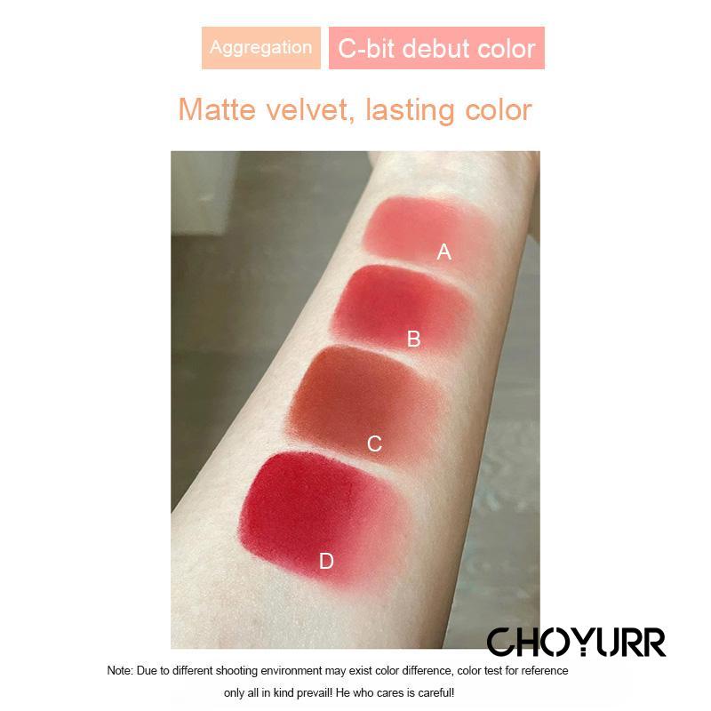 【COD】Daimanpu Lipstik Beruang Hitam Keren Lip Stick 4 Warna Matte Velvet Tahan Lama -CH