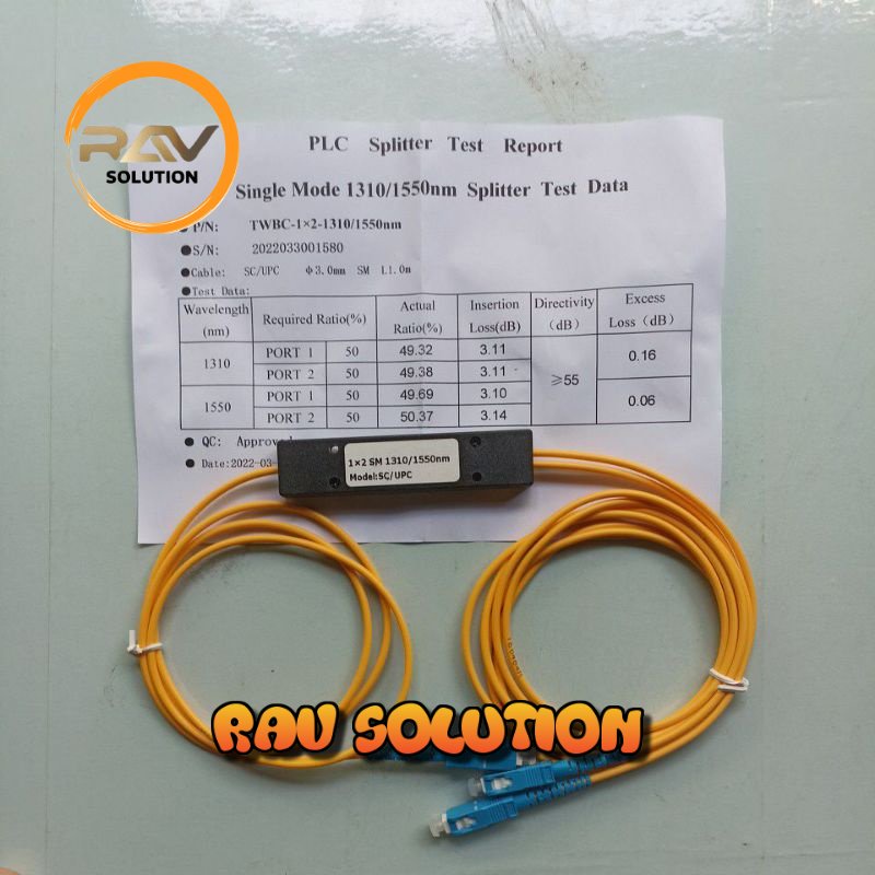 Pasif Spliter 1:2 SC UPC Modular - Bagus - RAV SOLUTION FIBER OPTIC