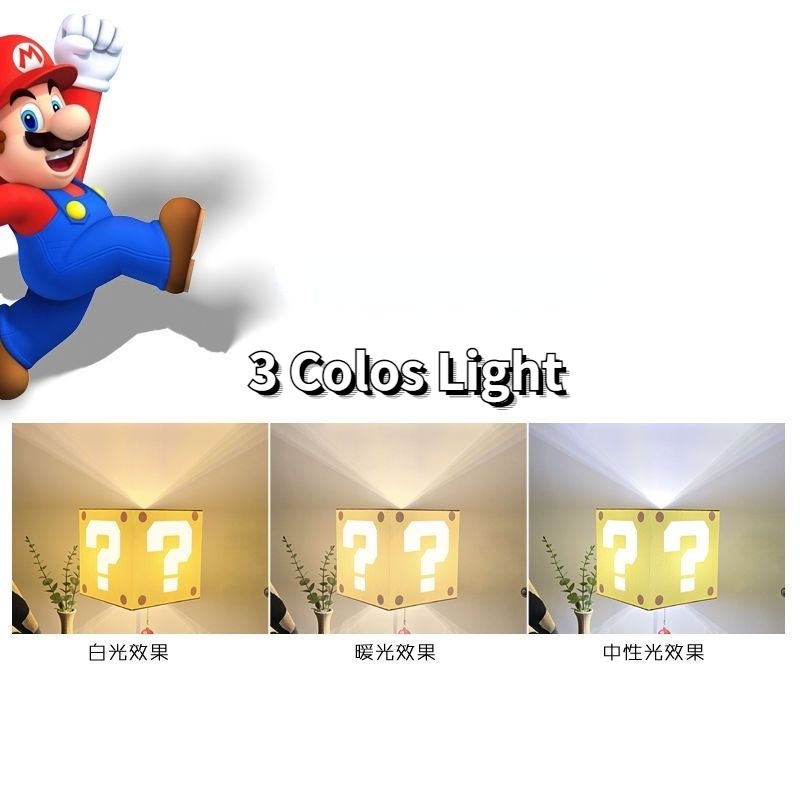 Super Mario Bros Game Lampu Malam Anime Figure Mario Lamp USB Charging LED Night Light Lampu Meja Kamar Tidur