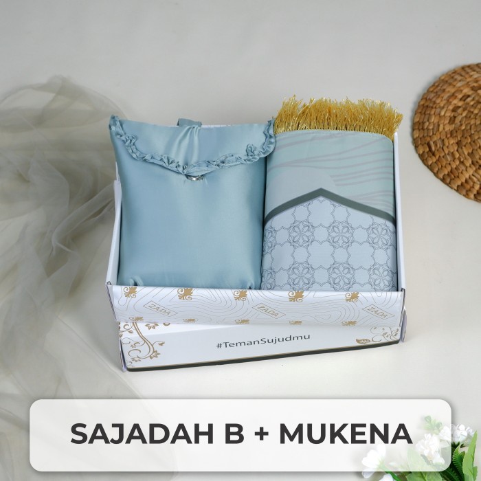 Seperangkat Alat Sholat Lengkap Sajadah Alquran Mukena SAGE GREEN - PAKET 7