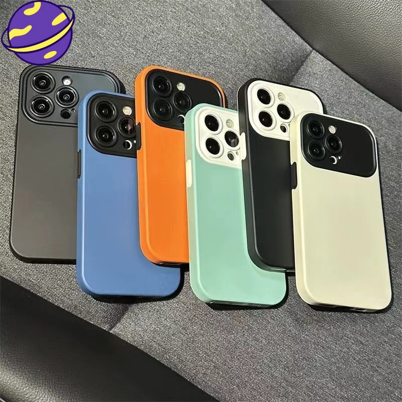 IPHONE Casing Pelindung Soft Cover Anti Jatuh Untuk Iphone14 13 12 11 Pro X XS Max XR 14Plus Jendela Besar Two-in-one Case Silikon