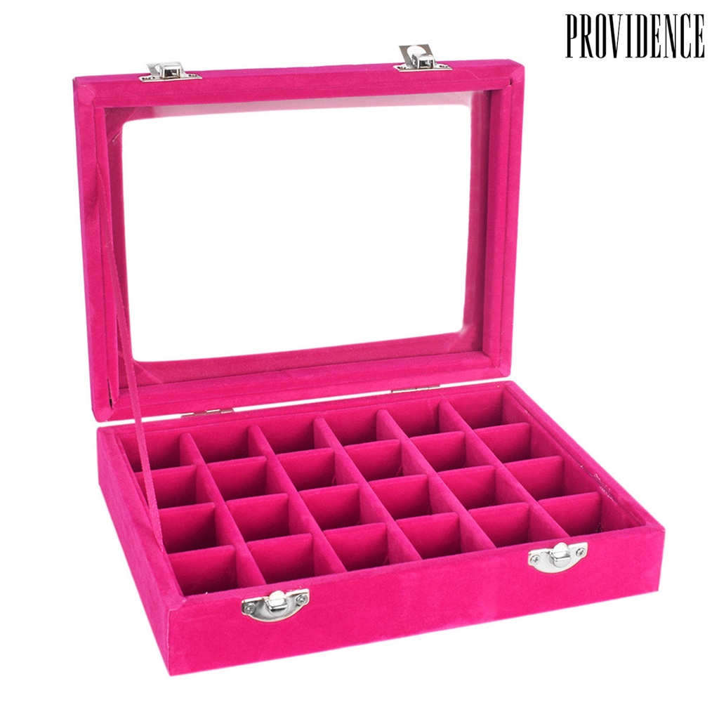 Providence Kotak Perhiasan Kapasitas Besar Tutup Transparan Daya Tahan Tinggi Multi-Kompartemen Aplikasi Lebar Hemat Ruang Akrilik Display Organizer Perlengkapan Kuku