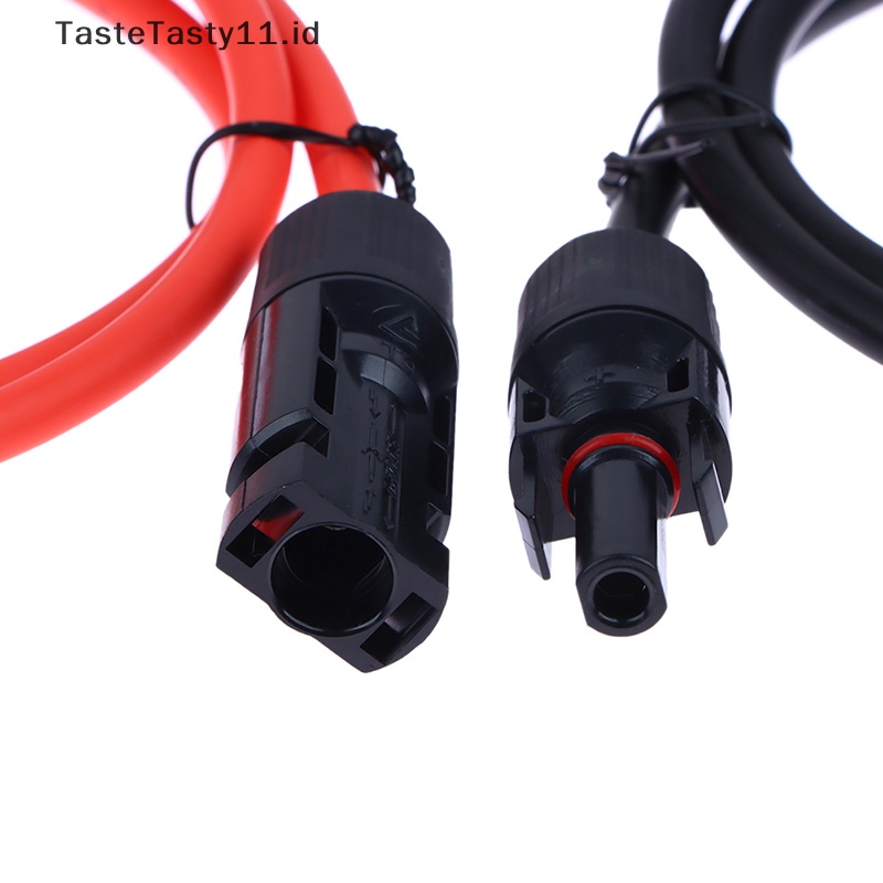 Tastetasty 2Pcs Kabel Ekstensi Fotovoltaik Hitam/Merah Dengan Konektor DC Tenaga Surya Yang Digunakan Dalam Sistem Panel PV Kabel Pengisian Penyimpanan Energi.