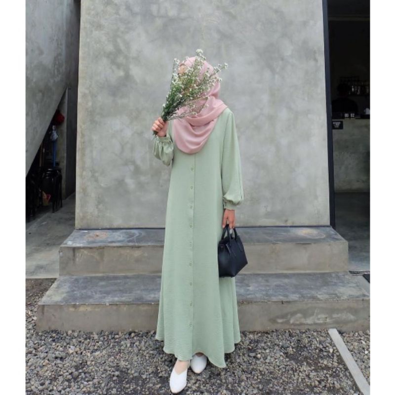 NAURA DRESS MAXY CRINGKEL AIRFLOW GAMIS FULL KANCING
