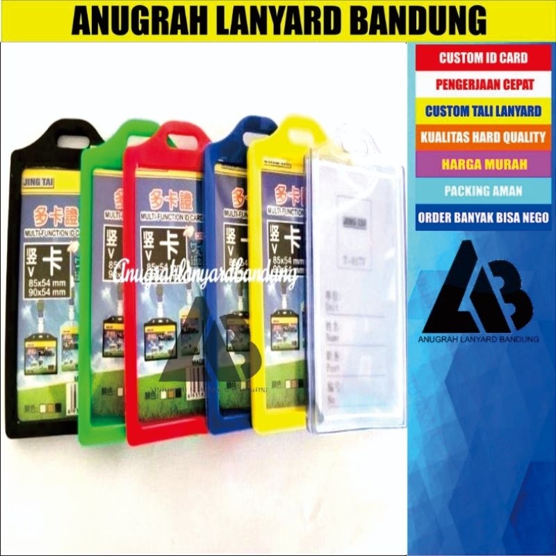 

Promo Frame Casing Tempat ID Card Holder Elastis Bening Potrait 2 Muka/casing bening elastis 2 kartu yang berkualitas