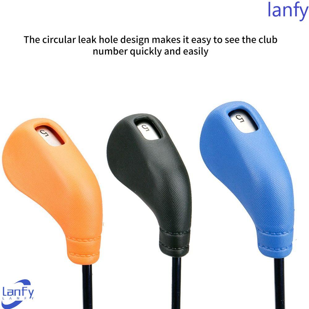 Lanfy Golf Club Covers Portable Unisex Replaceable Golf Iron Head Cover Putter Cover TPE Guard Sleeve Pelindung Besi Golf Penutup Kepala