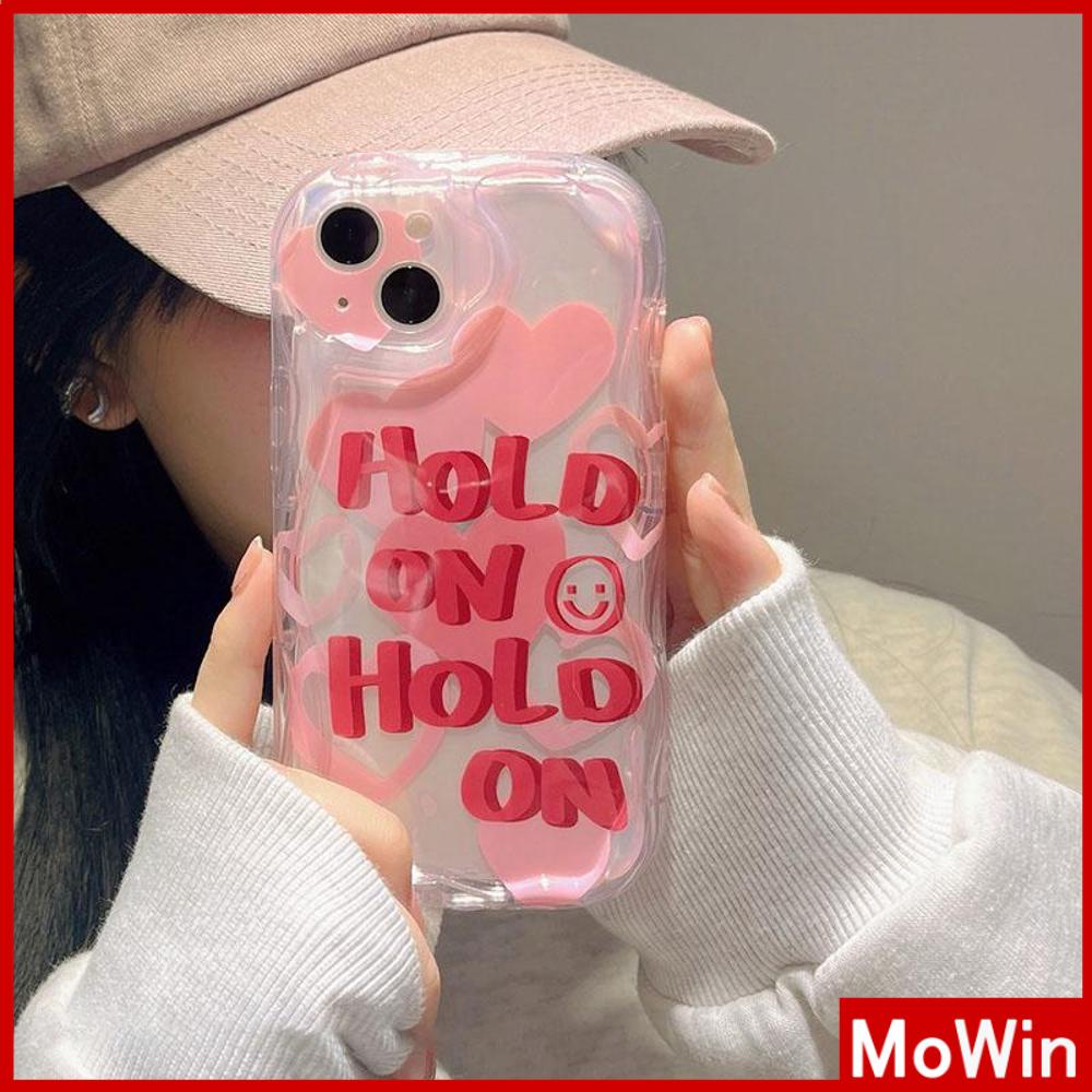 For iPhone 14 Pro Max iPhone Case 3D Curved Edge Wave Clear Case TPU Airbag Shockproof Camera Cover Cute Pink Slogan Compatible For iPhone 13 Pro max 12 Pro Max 11 xr xs max 7 Plus