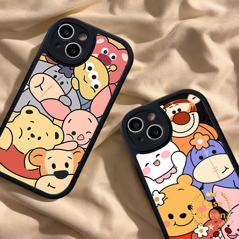 Kartun Disney Winnie The Pooh Manyo Case Kompatibel Untuk IPhone XR XS X Max7 6s 8 6 Plus 11 14 13 12 Pro Max SE 2020 Ponsel Lucu Lembut Pasangan Tpu Cover