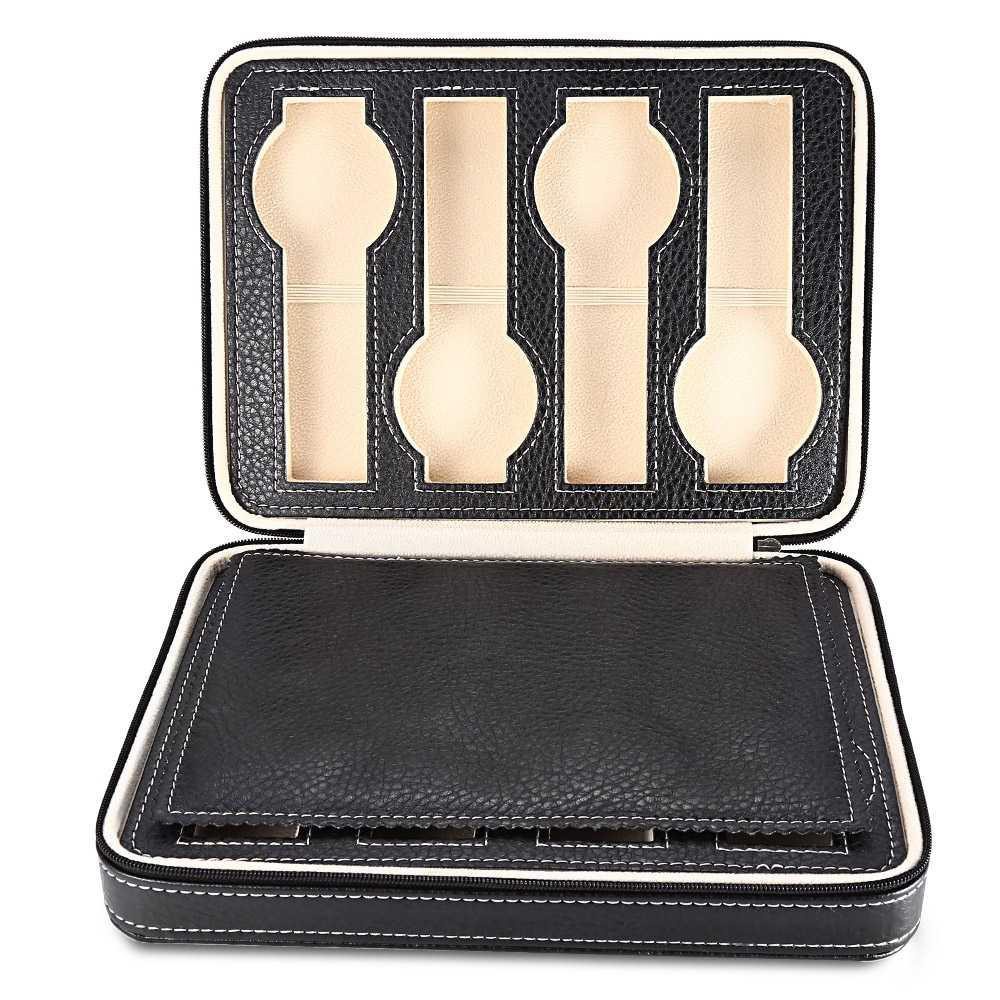 Kotak Jam Tangan Display Box Bahan Kulit 8 Grid - L-001 ( Mughnii )