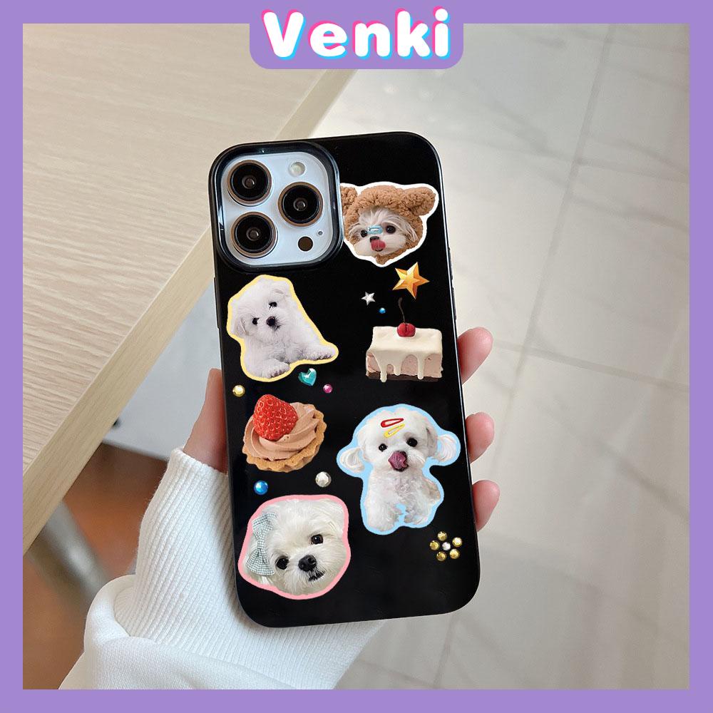 VENKI - For iPhone 11 iPhone Case Black Glossy TPU Soft Case Shockproof Protection Camera Cute Cartoon Compatible with iPhone 14 13 Pro max 12 Pro Max 11 xr xs max 7Plus 8Plus