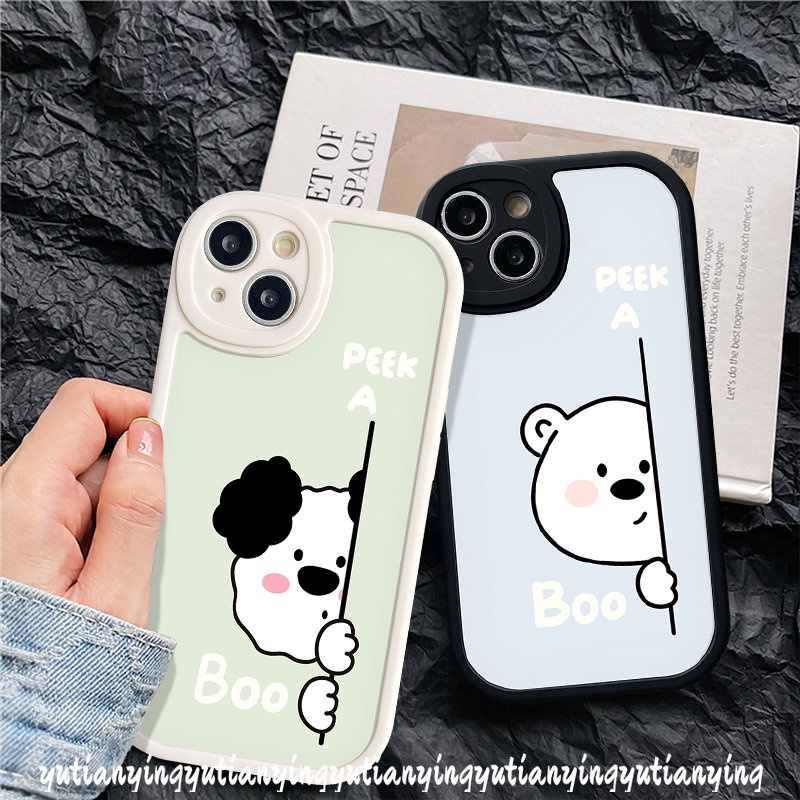 Case Untuk Oppo A17 A58 A7 A55 A16K A78 A95 A1K A12 A3S A96 A57 A17K A74 A15 A77s A16E A54 A5 A16 A76 A16s A9 A5s A31 Reno 8T 7 5Z 5F 7Z 5 Kartun Beruang Lucu Puppy Couple Soft Cover/Baju Couple Pasangan/Baju Couple Pasangan/Baju Couple Pasangan